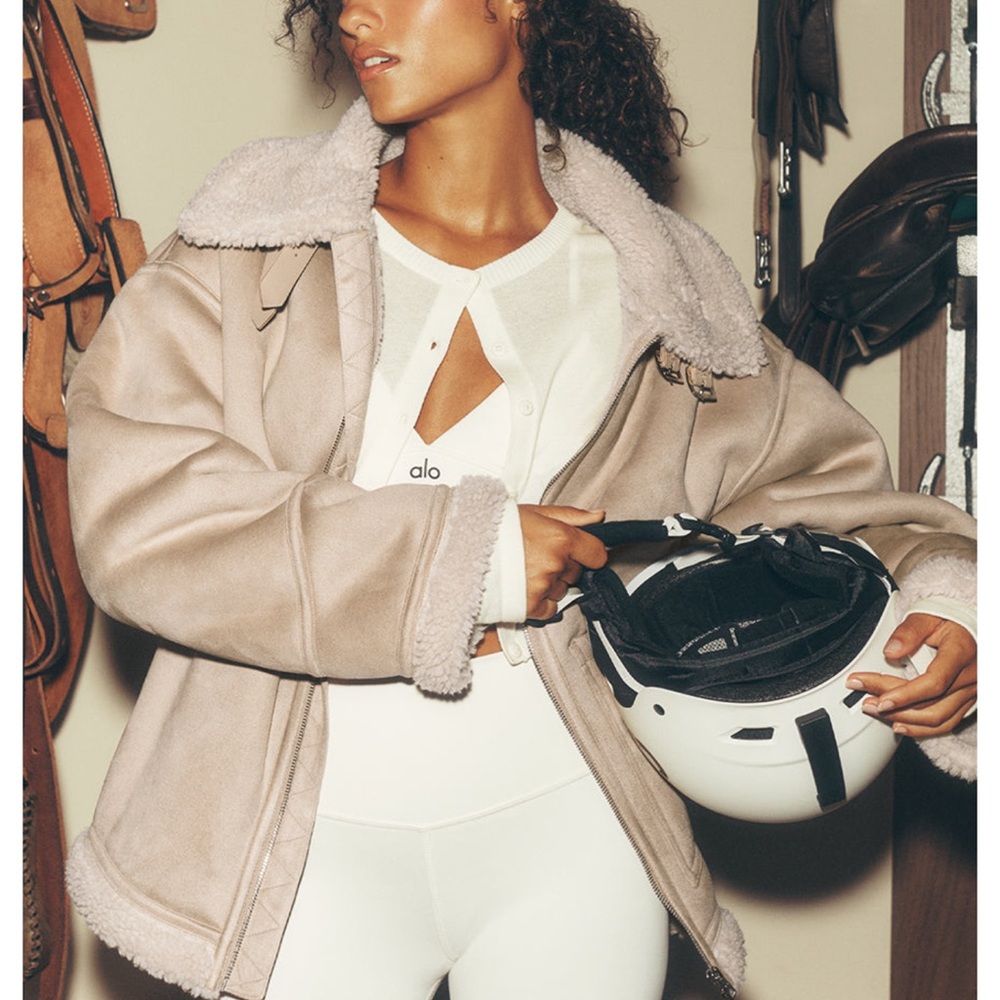 ALO Yoga Women's Tan Teddy Jacket